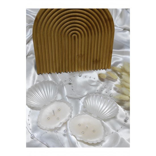 Hediyelik İstiridye Kutulu İncili Mum (25 Adet)