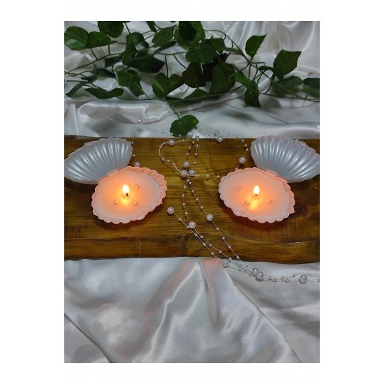 Hediyelik İstiridye Kutulu İncili Mum (25 Adet)