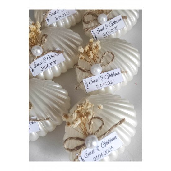 10 Adet Istiridye Mum Hediyelik Söz Nişan Hediyelik