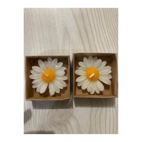 15 Adet Kraft Kutulu Papatya Mum Hediyelik, Nişan, Düğün, Sünnet, Söz, Kına, Doğum Günü