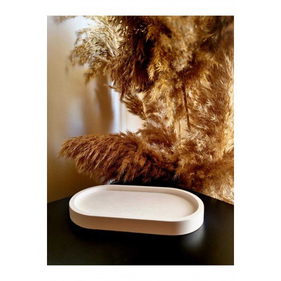 18*10 cm Sunum Tepsisi & Organizer - Dekoratif Obje & Takı Organizer & Sunumluk & Mumluk / Beyaz