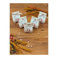 Süslemeli Kart Bubble Mum, Nikah Şekeri, Doğum, Sünnet, Düğün Nişan Söz, Kına, Doğum Günü - 5 Adet