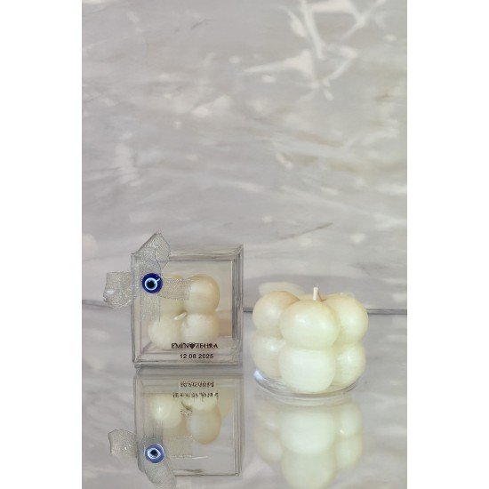 Hediyelik Mumlar Çiçekli Buble Hediyelik Mum, Nikah Şekeri, Doğum, Sünnet, Düğün Nişan Söz 30 Adet