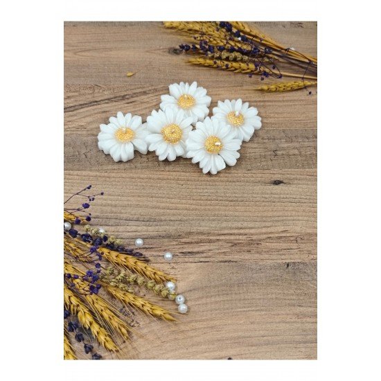 Altın Yaldızlı Papatya Düğün|nişan|söz|Doğum Günü|Kına|Sünnet| Hediyelik - 10 Adet