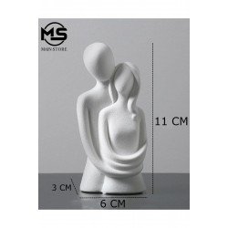 Official Sarılan Çift Biblo Dekoratif Obje Süs Eşya Aşk Sevgili Heykel