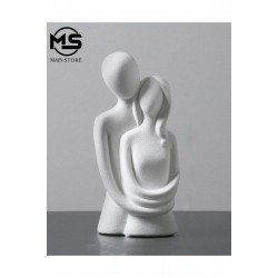 Official Sarılan Çift Biblo Dekoratif Obje Süs Eşya Aşk Sevgili Heykel