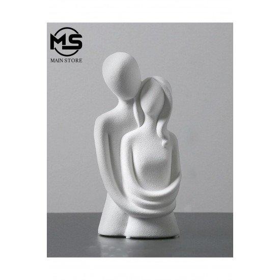 Official Sarılan Çift Biblo Dekoratif Obje Süs Eşya Aşk Sevgili Heykel