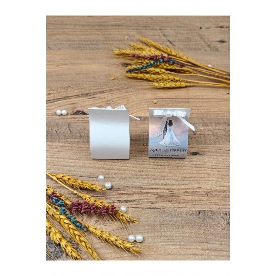 Süslemeli Kart Bubble Mum, Nikah Şekeri, Doğum, Sünnet, Düğün Nişan Söz, Kına, Doğum Günü - 5 Adet