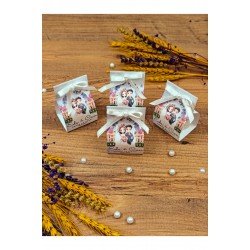 Süslemeli Kart Bubble Mum, Nikah Şekeri, Doğum, Sünnet, Düğün Nişan Söz, Kına, Doğum Günü - 5 Adet