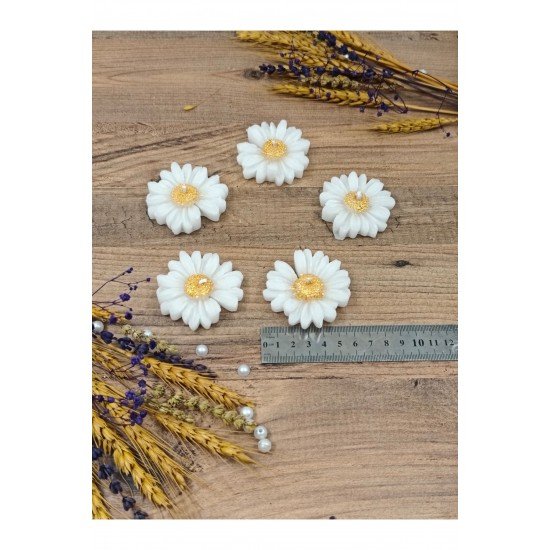 Papatya Buket Mum Yapım Seti - Kendin Yap Nikah Şekeri, Doğum, Sünnet, Düğün, Nişan - 10 Adet