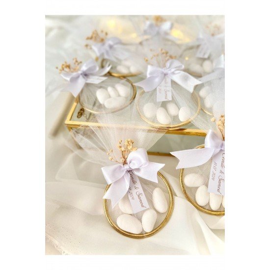 10 Adet Süslemeli Halka Şekerleme Nikah Nişan Söz Düğün Hediyeliği