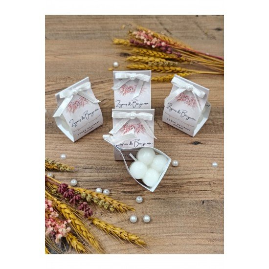 Süslemeli Kart Bubble Mum, Nikah Şekeri, Doğum, Sünnet, Düğün Nişan Söz, Kına, Doğum Günü - 10 Adet