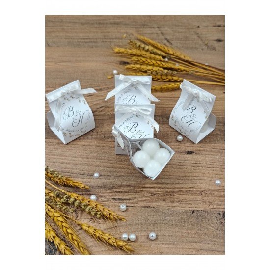 Süslemeli Kart Bubble Mum, Nikah Şekeri, Doğum, Sünnet, Düğün Nişan Söz, Kına, Doğum Günü - 5 Adet