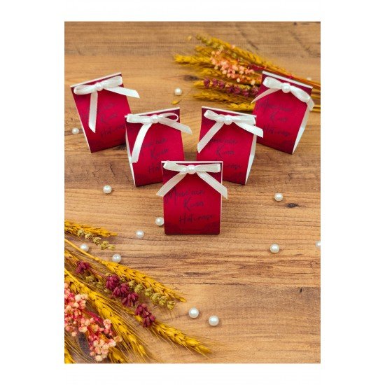 Süslemeli Kart Bubble Mum, Nikah Şekeri, Doğum, Sünnet, Düğün Nişan Söz, Kına, Doğum Günü - 5 Adet