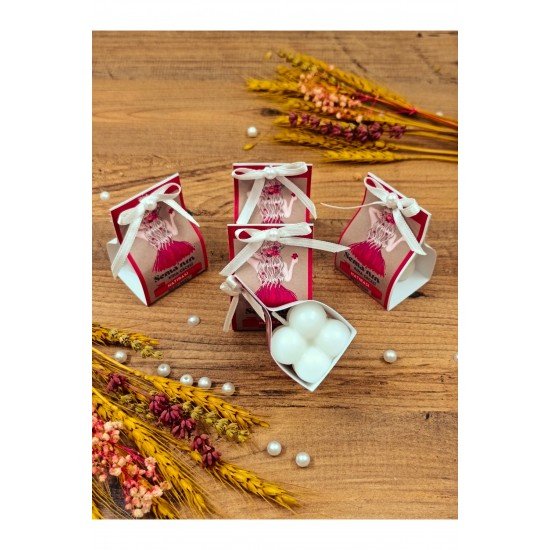 Süslemeli Kart Bubble Mum, Nikah Şekeri, Doğum, Sünnet, Düğün Nişan Söz, Kına, Doğum Günü - 25 Adet