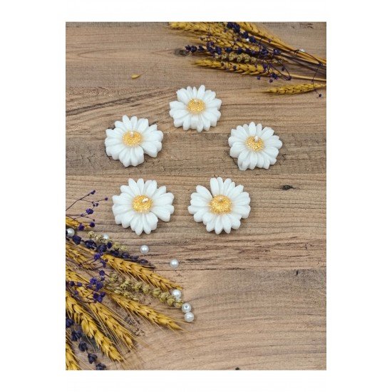 Altın Yaldızlı Papatya Düğün|nişan|söz|Doğum Günü|Kına|Sünnet| Hediyelik - 10 Adet