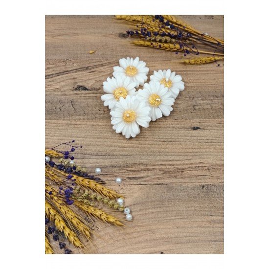 Altın Yaldızlı Papatya Düğün|nişan|söz|Doğum Günü|Kına|Sünnet| Hediyelik - 10 Adet