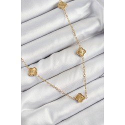 Özel Çelik Yonca Model Gold Renk Kadın Kolye Fırsat!!!