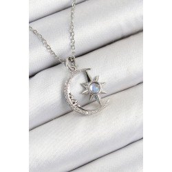 Özel Çelik Zirkon Taşlı Kutup Yıldızlı Hilal Model Renk Kadın Kolye Fırsat!!!