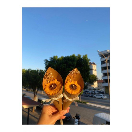 Kişiye Özel Düğün|nişan|söz Hediyelik Ayçiçeği Buket 10 Adet