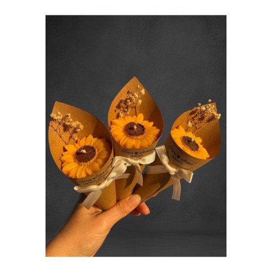 Kişiye Özel Düğün|nişan|söz Hediyelik Ayçiçeği Buket 10 Adet