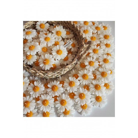 Mum, nikah süsü, Doğum Sünnet Düğün Nişan Söz Kına Baby shower vs hediyelik 10'lu Papatya mum