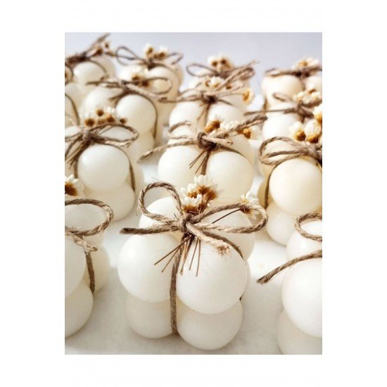 Düğün Nikah Nişan Kına Hediyelik Bubble Mum 10 Adet