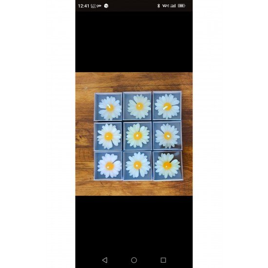 Mum, nikah süsü, Doğum Sünnet Düğün Nişan Söz Kına Baby shower vs hediyelik 10'lu Papatya mum