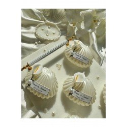 İnci Detaylı Sedefli İstiridye Mum Söz, Nişan, Nikah, Doğum günü, Düğün, Hediyelik -15 Adet