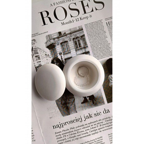 Mermer Desenli Kapaklı Minimal Takı Kutusu / Mücevherlik