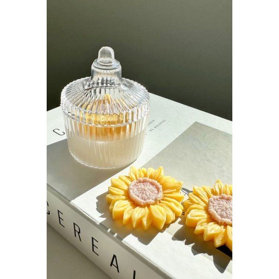 Bernami 10 Adet Hediyelik Mum - Yasemin & Zambak Kokulu Ayçiçeği Model Soya Mumu