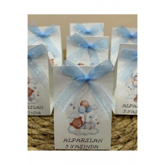 Bernami Söz, Kına , Doğum, Doğum Günü, Ayıcık Kutu Süslemeli Mum - 15 Adet