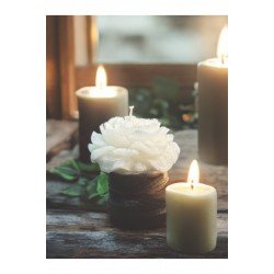 Pinterest Hediyelik Kokulu Şakayik Desen Mum - 5 Adet