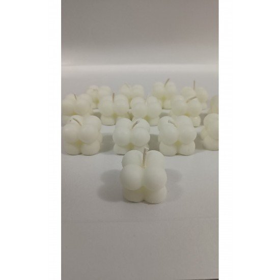 Beyaz Mini Bubble Mum, Düğün, Nişan, Söz, Hediyelik için şık ve dekoratif seçenek