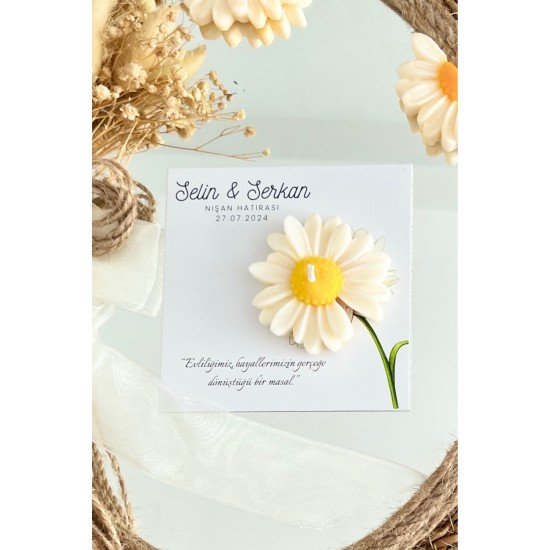 20 Adet Özel Tasarlanmış Kart Ve Mum. Düğün, Nişan, Nikah, Söz, Doğum Günü, Nikah Şekeri Hediyelik