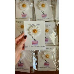 20 Adet Söz, Nişan, Düğün, Kına, Nikah Kartlı Papatya Mum Hediyelik, Papatya Mum, Kokulu Mum