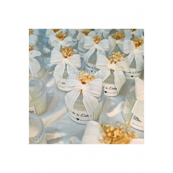 10 Adet Kutulu Mika Şekerlik Mum Söz, Nişan, Nikah, Mevlüt, Doğum Günü, Düğün Hediyelik