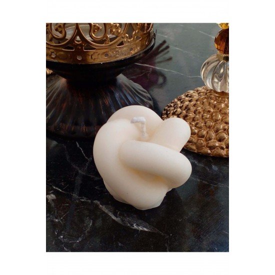 3'lü Dekoratif Kokulu Mum Seti Beyaz Renk Doğal Is Yapmaz