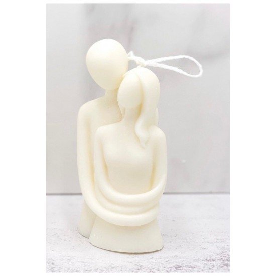 Dekoratif Sarılan Sevgili Ve Güneş&ay Mum - Soya Wax Mumu 2'li Set