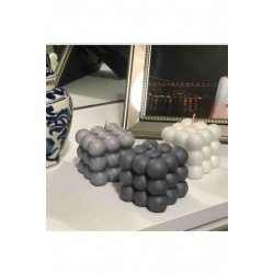 3 Lü Bubble Mum Beyaz, Gri ,koyu Gri Vanilya Kokuludur