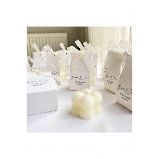 Özel Düğün/Nişan/Söz/Doğum Günü/Baby Shower Lüks Mini Çiçek Buketll Kokulu Bubble Mum 25 Adet