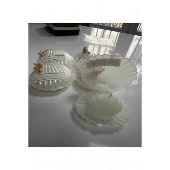 10 Adet Süslemeli İstiridye Mum Düğün, Kına, Nişan, Söz, Nikah Hediyelik İstiridye Kutuda Mum