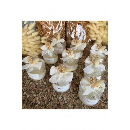 BernamiOfficial 15 Adet Süslemeli Mika Kutulu Mum