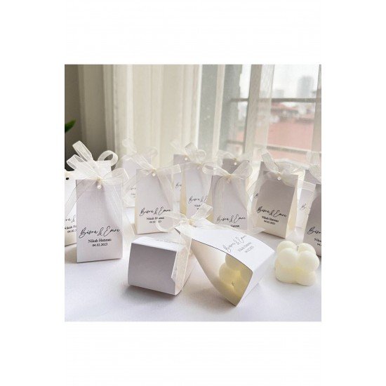 Özel Düğün/Nişan/Söz/Doğum Günü/Baby Shower Lüks Mini Çiçek Buketll Kokulu Bubble Mum 25 Adet