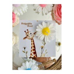 25 Adet Özel Tasarlanmış Kart Ve Papatya Mum. Bebek Doğum, Babyshower, Doğum Günü, Hediyelik