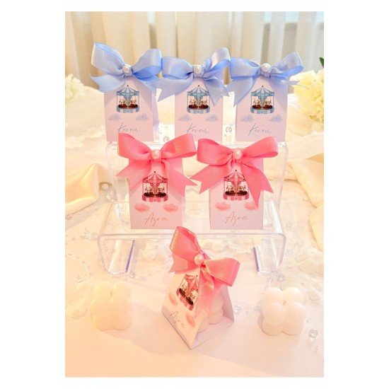 Pinterest 4 Adet Kağıt Detaylı Bubble Mum, Kişiye Özel Hediyelik, Düğün, Nişan, Söz, Kına, Sünnet,