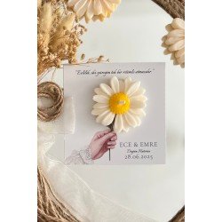 25 Adet Özel Tasarlanmış Kart Ve Mum. Düğün, Nişan, Nikah, Söz, Doğum Günü, Nikah Şekeri Hediyelik