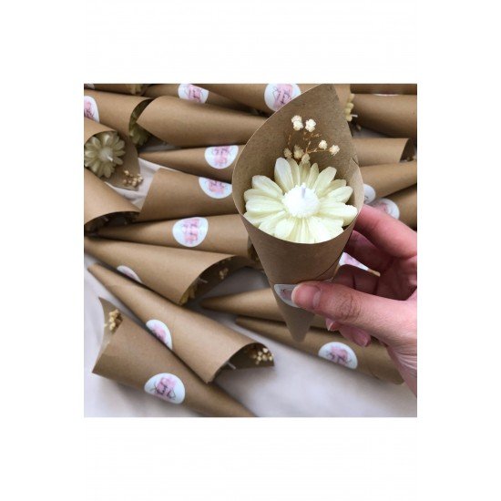 Bernami Papatya Hediyelik Koni Model Papatya Mum - 5 Adet