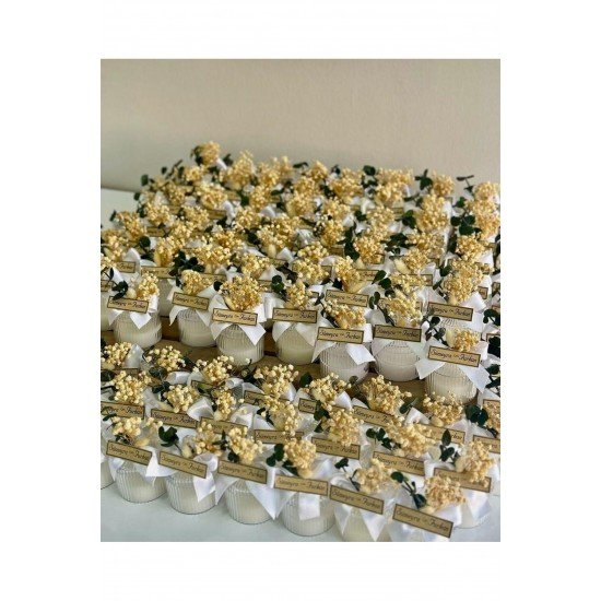 Pinterest Söz, Kına , Doğum, Doğum Günü, Mika Şekerlik Kutu Süslemeli Mum - 15 Adet