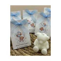 Bernami Söz, Kına , Doğum, Doğum Günü, Ayıcık Kutu Süslemeli Mum - 15 Adet